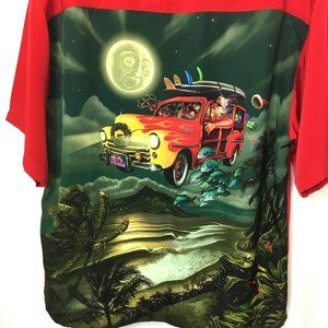 Santa Claus Surfing Hawaiian Camp Shirt Rietveld